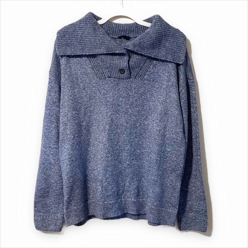 Talbots | Breton Button Collar Pullover Knit Swea… - image 2